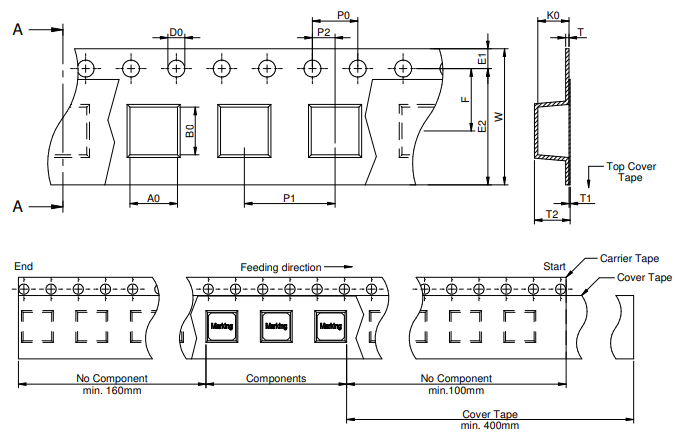 Packaging Specification - Tape and Reel: [mm]