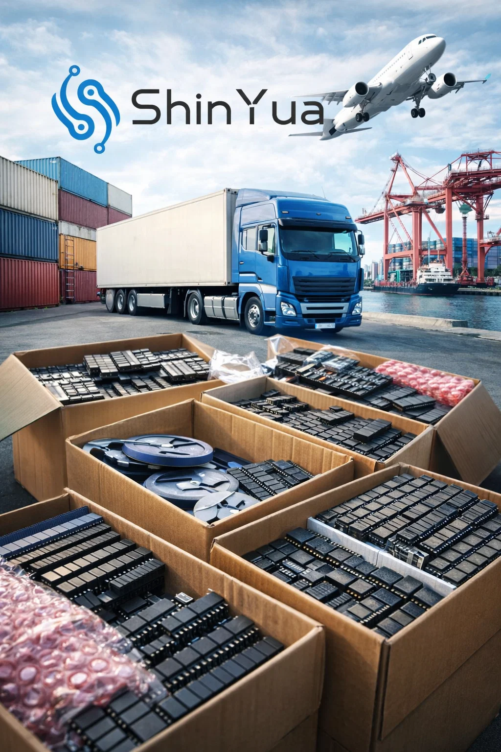 Shipping via DHL FedEx UPS TNT for electronic components