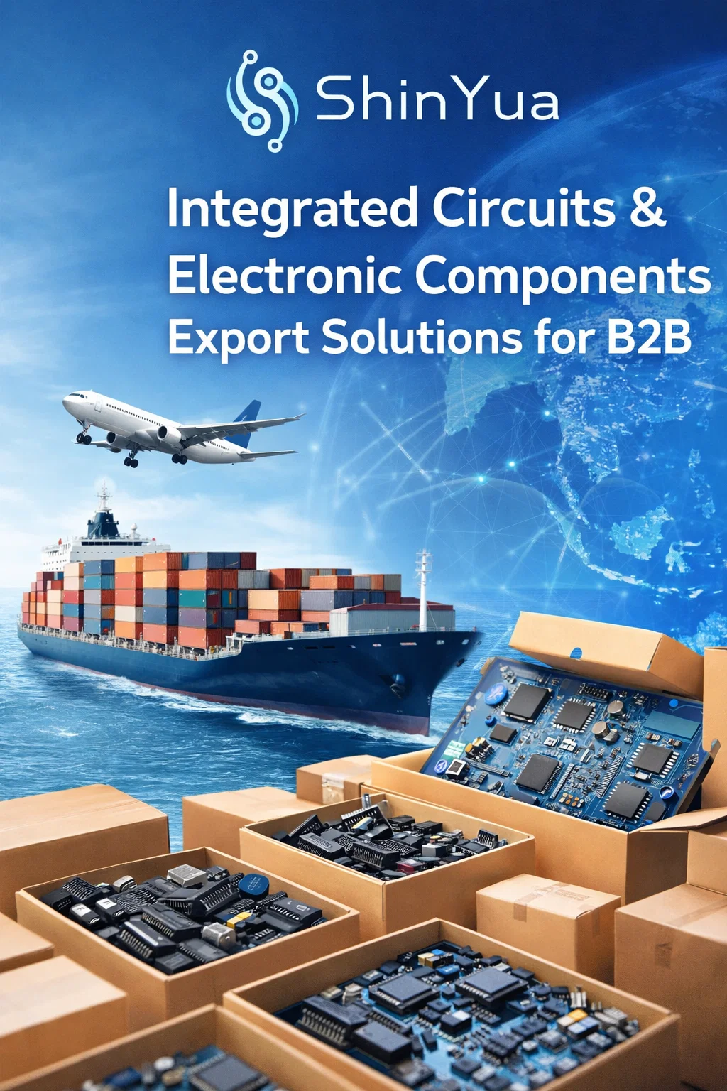 Global shipping of electronic components by air delivery